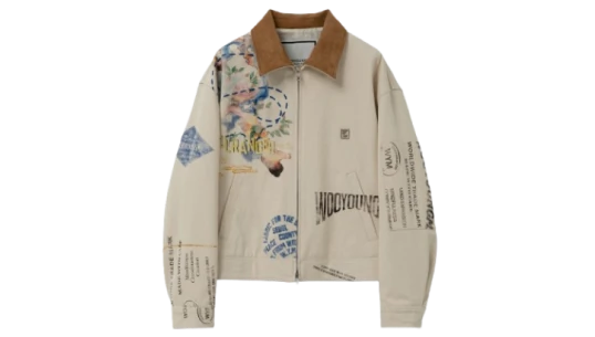 Graphic Twill Jacket - Beige 