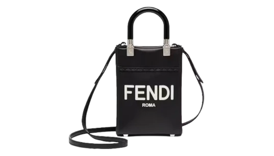 Mini Sunshine Leather Hot-Stamped Shopper - Black