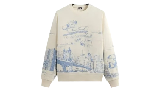 New York Toile Nelson Crewneck - Sandrift