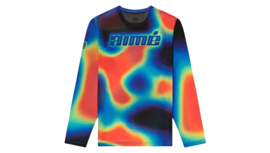Thermal Print Long-Sleeve Mesh Tee - Multicolor