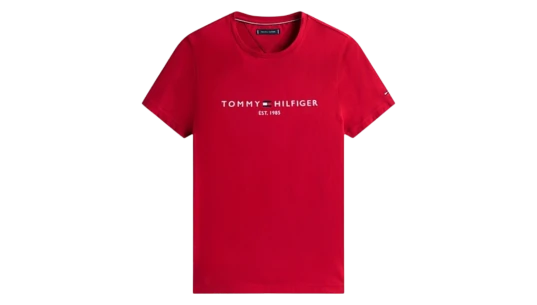 Logo Embroidery Jersey Slim T-Shirt - Medium Red