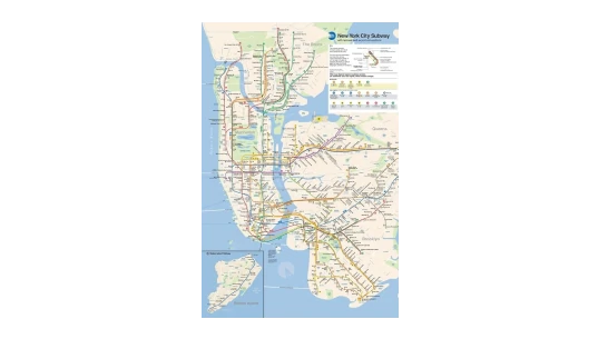 Laminated NYC Subway Map Poster 2024