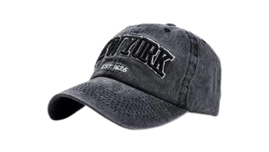 NYC Distressed Baseball Hat - Black