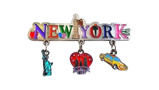 New York City 3 Charm Dangle Metal Magnet