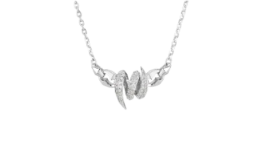 Entwined Inline Pendant 18ct White Gold
