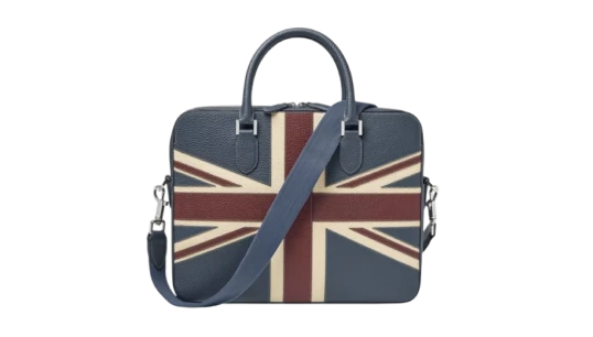 Slim Leather Briefcase - Brit Pebble