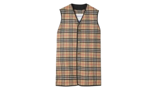 Check Wool Cashmere Warmer - Archive Beige