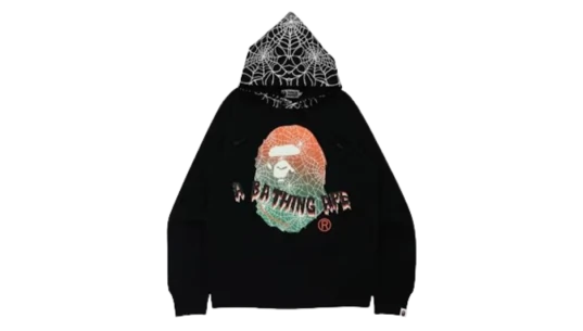 Halloween Ape Head Glow in the Dark Pullover Hoodie - Black