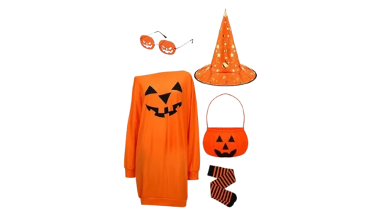 Halloween Pumpkin Cosplay Costume - Orange/Black