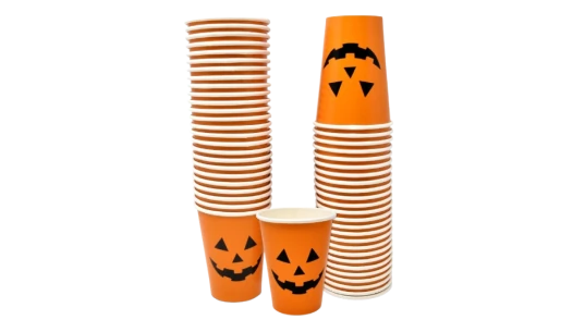 Halloween Pumpkin Paper Cups 50 Pack