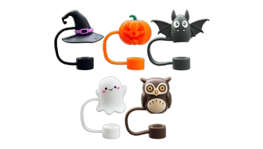 Halloween Straw Cover Cap 5 PCs - Multicolor