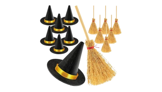 Mini Broom & Witch Hat Set