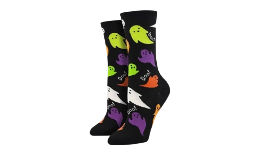 Halloween Ghost Skeleton Print Socks - Multicolor