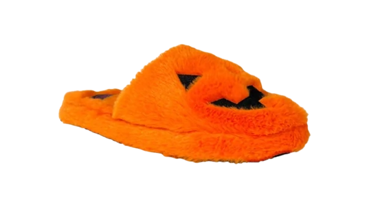Kreepy Cozy Jack Plush Slippers - Orange