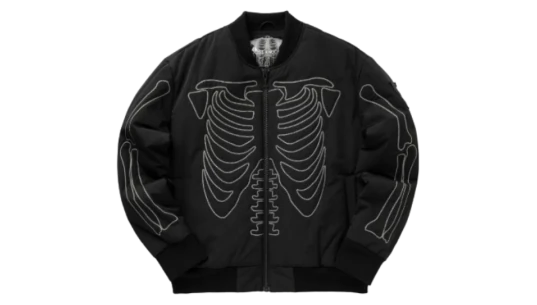 Skeleton Bomber Jacket - Black/White