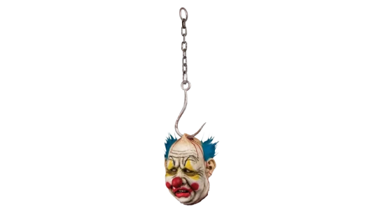 Severed Clown Head On Chain With Hook