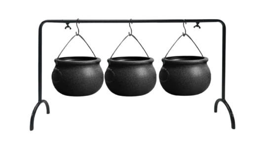 Halloween Party Decorations Set of 3 Witches Cauldron - Black