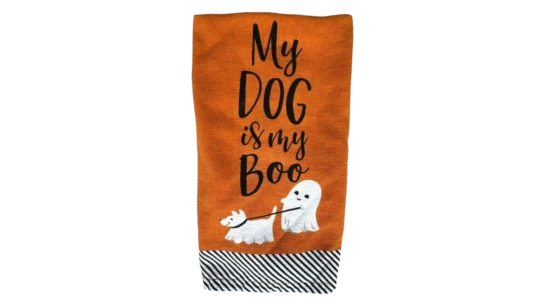 My Dog Is My Boo Kitchen Towels - Orange/Black/White