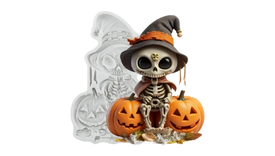 Halloween Silicone Molds Pumpkin, Skull & Witch Hat For Cake