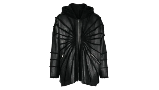Jumbo Shearling-Trim Hooded Jacket - Black