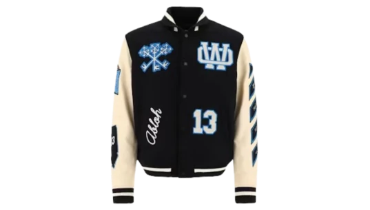 Witch Logo Patch Varsity Jacket - Black/Peacock