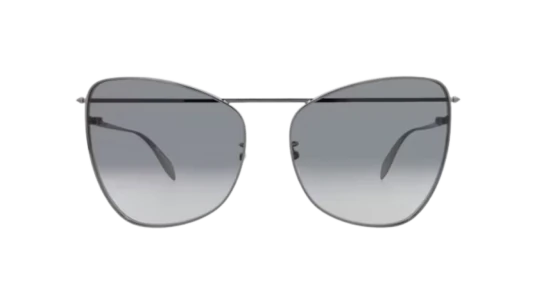 Cat Eye-Frame Metal Sunglasses - Ruthenium Grey