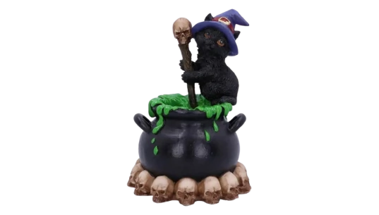 Witch, Cat & Cauldron Figure