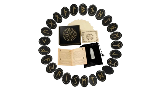 Wooden Runes Set With Guide Book
