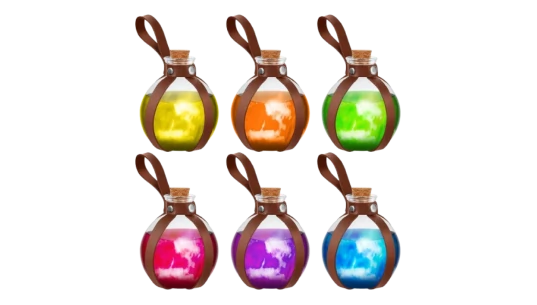 Halloween Glass Potion Bottles With Belt Cork 6 PCs