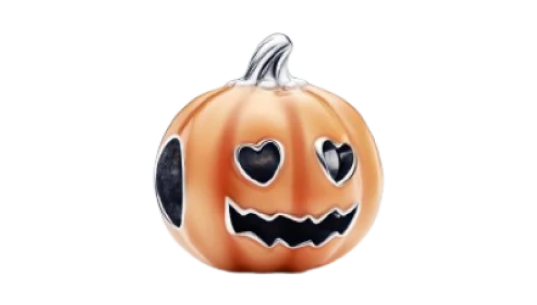 Glow-in-the-dark Spooky Pumpkin Charm - Sterling Silver