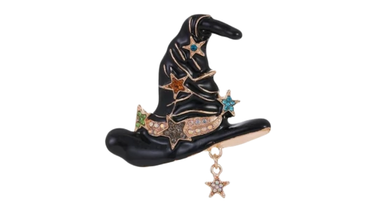 Witch Hat Brooch Halloween - Black