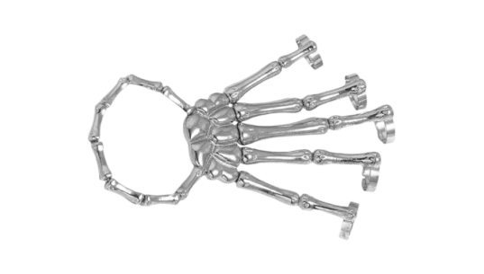 Adjustable Skeleton Ring Bracelet - Silver