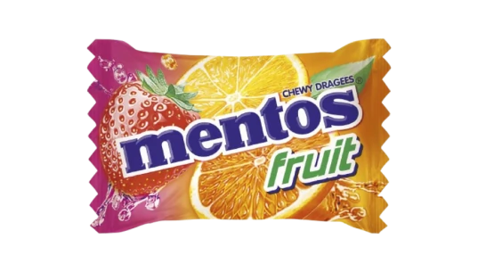 Mentos Chewy Dragee Fruit Single Candy