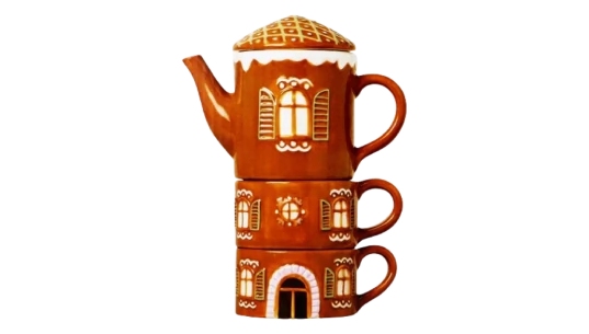 Gingerbread Teapot & Mugs Set - 3 Pieces