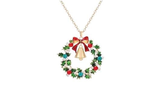 Christmas Wreath Necklace - Multicolor