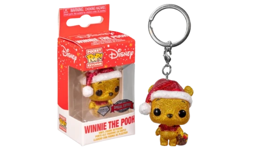 Winnie the Pooh Holiday Diamond Glitter Keychain