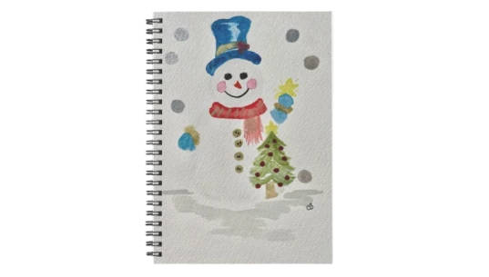 Snowman Cover Print Notebook - Multicolor