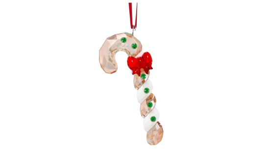 Gingerbread Candy Cane Hanging Ornament - Green/Red/White