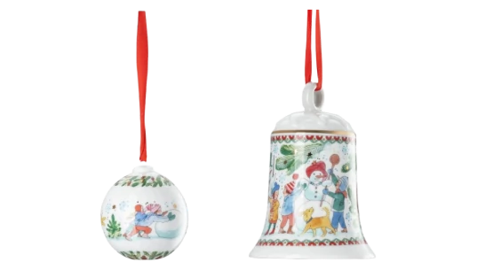 Christmas Scene Ornament - Set Of Two