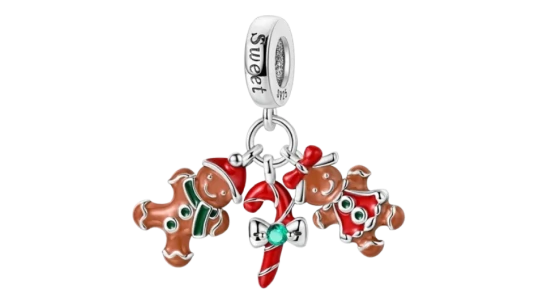 Gingerbread Couple and Candy Cane Charm