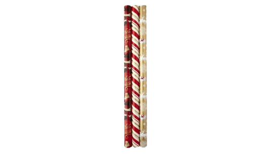 Christmas Wrapping Paper Rolls - Set Of 3