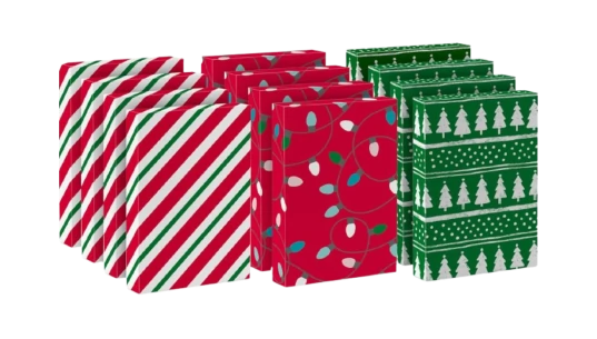 Medium Christmas Gift Boxes With Lids - Set Of 12