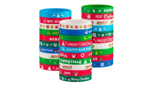 Christmas Silicone Bracelets - Set Of 30