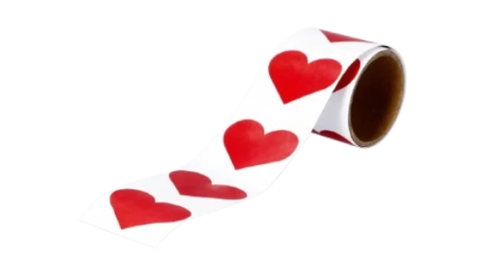 Sticker Heart Gift Tags On A Roll - 25 Pieces