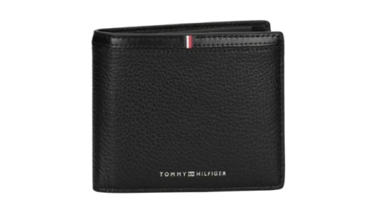 Textured-Leather TH Logo Wallet - Black