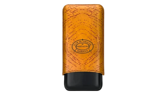 3-Piece Classic Leather Cigar Case - Orange