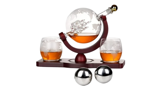 Whiskey Decanter Globe Set
