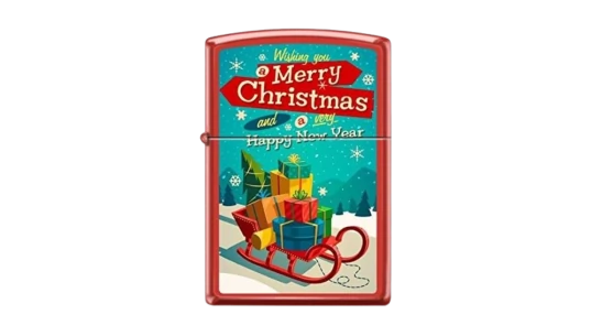 Lighter Christmas Tree, Merry Christmas - Red Matte