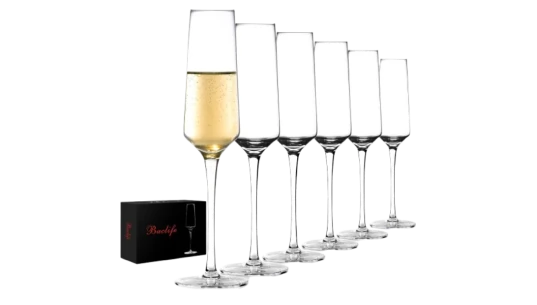 Champagne Flutes Elegant Champagne Glasses - Set of 6