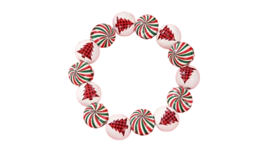 Stretchy Christmas Bracelet - Red/Green
